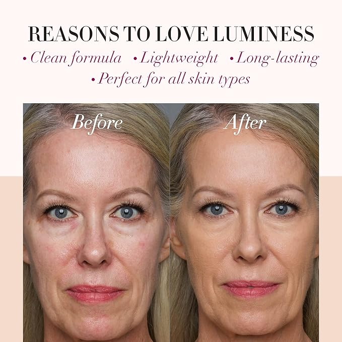 LUMINESS Airbrush Spray Silk Foundation Starter Kit - Tan Dark - Foundation, Primer & Dual-Sided Angled Buffing Brush - Medium, Buildable Coverage, Anti-Aging Formula Hydrates & Moisturizes