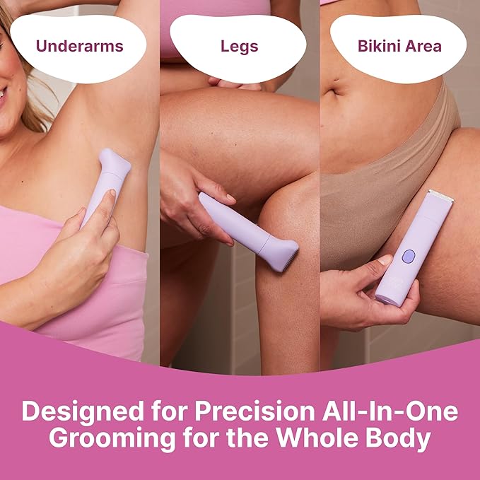 Smoothie Bikini Trimmer - Electric Razor for Women, Waterproof Hair Groomer with Adjustable Guards, Personal Shaver for Pubic Hair, Ladies Intimate Shaver and Body Trimmer (Guava)
