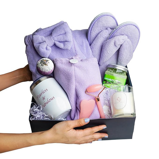 Relaxing Luxury Spa Care Package with Body & Hair Wrap and Matching Flip Flops, Thinking of You Gifts for Women, Gifts for Women, Birthday Baskets, Get Well Soon Gifts, Her, Sister, Mom, Best Friends