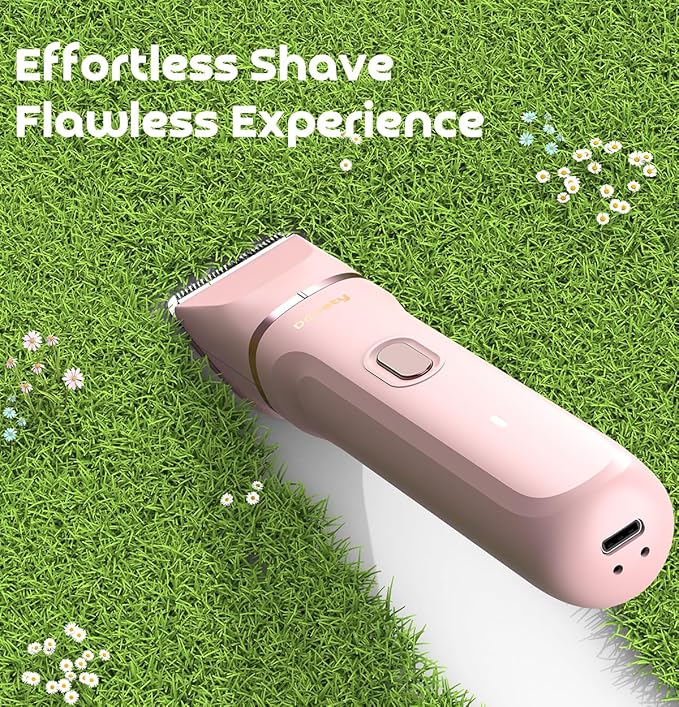 Bikini Trimmer for Women, Dovety 3 in 1 Painless Electric Razors for Women, Rechargeable Pubic Hair Trimmer Electric Shaver for Legs Body Facial Hair, IPX7 Waterproof, Ceramic Blade, USB Charge Dock