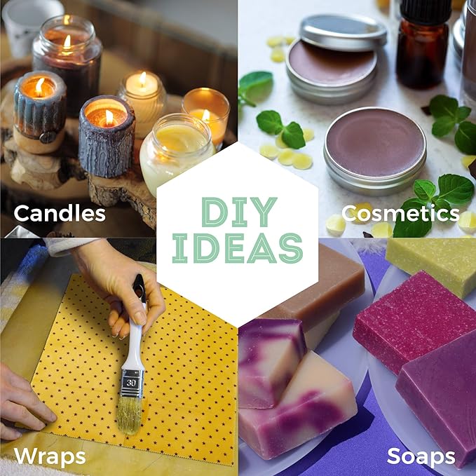 Trifecta Living Co.'s Beeswax Pellets - 100% Pure Bees Wax Perfect for DIY Candles, Skincare, and More! Discover The Creative Possibilities with Our Versatile, Pure Beeswax Pellets, (Yellow, 1lb)