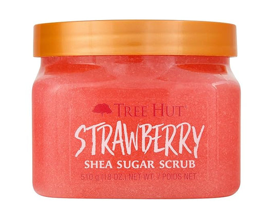 Tree Hut Shea Sugar Scrub - Strawberry - 18 oz - Exfoliating Body Scrub for Smooth, Glowing Skin - Made with Real Sugar and Shea Butter