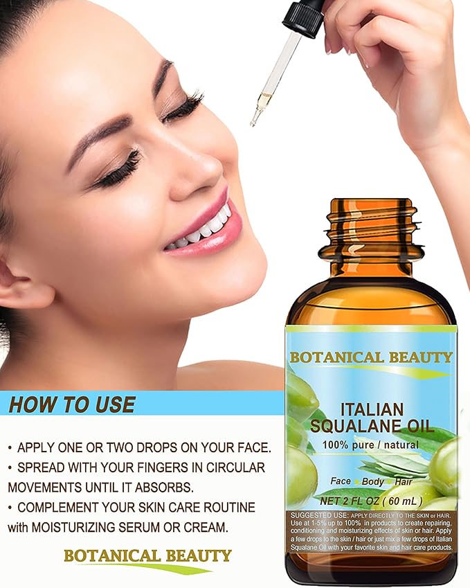 SQUALANE Italian Olive. 100% Pure Natural Undiluted Oil. 4 fl.oz- 120ml. 100% Ultra-Pure Moisturizer for Face, Skin, Body, Hair. Reliable 24/7 Skincare Protection
