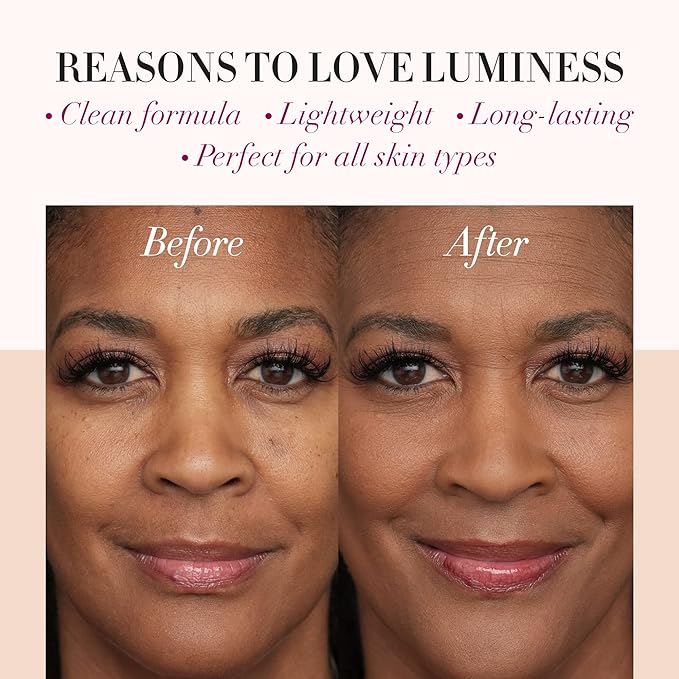 LUMINESS Airbrush Spray Silk Foundation Starter Kit - Light Rich - Foundation, Primer & Dual-Sided Angled Buffing Brush - Medium, Buildable Coverage, Anti-Aging Formula Hydrates & Moisturizes