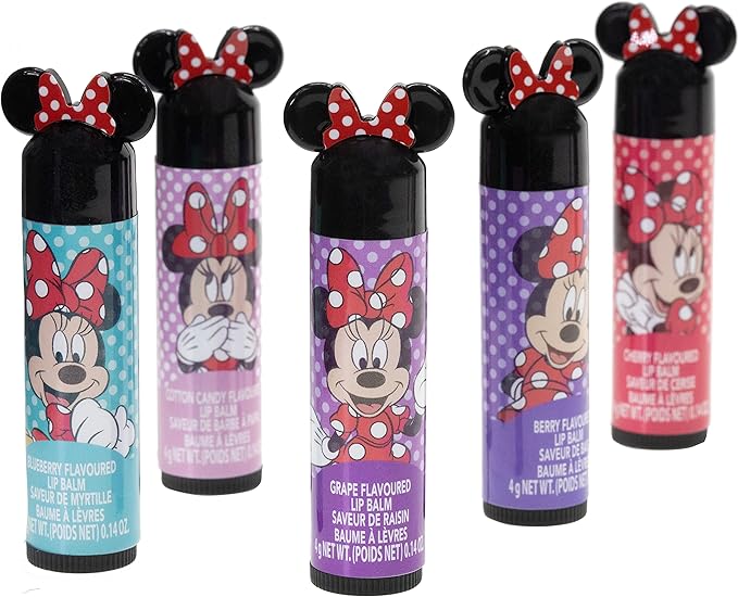 Townley Girl Disney Minnie Mouse Sparkly Cosmetic Makeup Set for Girls with Lip Balm Nail Polish Nail Stickers-35 Pcs|Perfect for Parties Sleepovers Makeovers|Birthday Gift for Girls above 3 Yrs, Kid