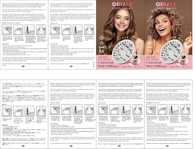 Universal Hair Diffuser “Super Sturdy” 1.7 Inch to 2.6 Inch for Natural Curly and Wavy Hair, Hair Dryer Attachment (Blue Lagoon)