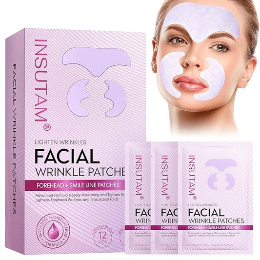 Forehead Wrinkle Patches for Anti-wrinkles: Overnight Face Wrinkles Patches to Lift Smile Lines for Women (PINK)