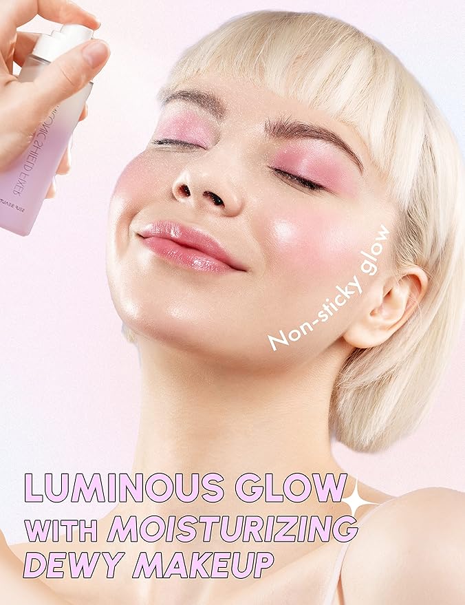 SELF BEAUTY Glow Makeup Setting Spray | Hydrating + Illuminating Makeup Setting Spray | Dewy Finish | Long-Lasting Makeup Fixing | Microfine Mist Spray | 3.38fl.oz, 100ml