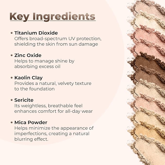 1 Ounce Light Tan Foundation Powder Refill By Sweet Face Minerals, Lightweight Mineral Loose Makeup Powder with SPF 20, Full Coverage Flawless Finish, Talc-free, Cruelty-Free, Refillable Pouch