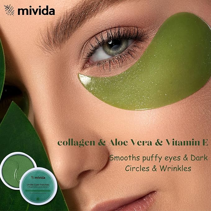 Collagen Under Eyes Patches With Aloe Vera (60 PCS) | For Puffy Eyes and Dark Circle - Anti-Aging Eye Masks for Face to Soothe Puffiness | Anti Wrinkle under eye mask